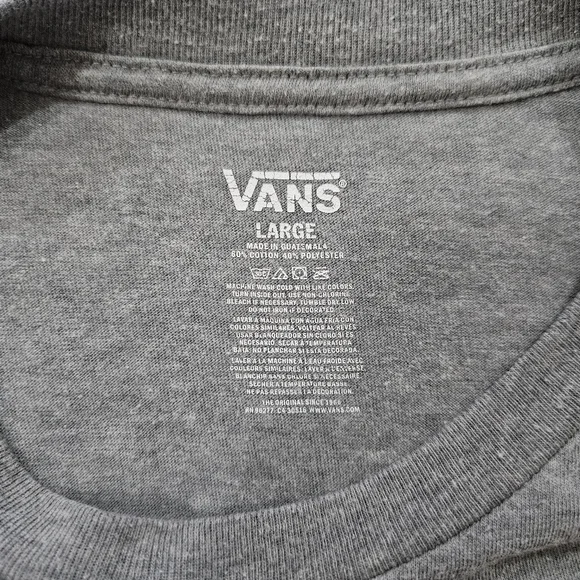 Vans Off The Wall Panther Graphic Long Sleeve Shirt in Grey & Black Men’s Size L - Picture 3 of 5